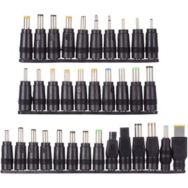 Outtag Universal 34pcs DC Connectors Plug Kit DC Power Adapter Connector, 5.5 x 2.1mm Female Base