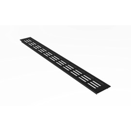 MS Fittings® Ventilation Grille Plate/Heater Cover 60 mm x 200 mm (Color: Black – RAL 9005)