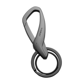 Rockyu Keychain, Men's, Cool Gray, Silver, Black, Carabiner, Hook, Keychain, Durable, Lightweight, Zinc Alloy, Stylish, Car, Motorcycle, Home, Keyring, Black