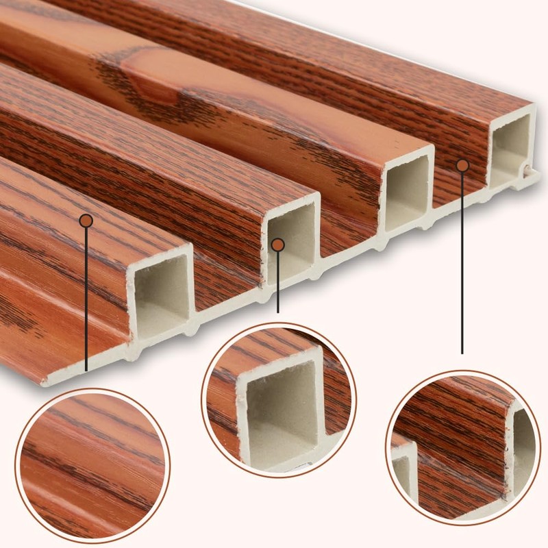 Eazart 3D Slat Wall Panels, WPC Wood Strip Texture Panels