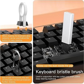 TAGNEFLOR Limpiador de Teclado,20 en 1 Kit de Limpieza Portátil,Cepillo de Limpieza de Teclado Multifuncional para la Limpieza de cámaras Digitales,computadoras,Kit de Limpieza Multiusos (Blanco)