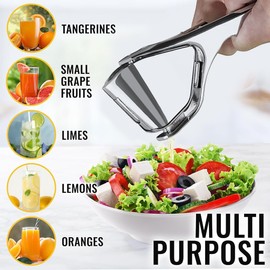 Lemon Squeezer, Stainless Steel Lemon Juicer, Manual Juicer for Lemon Citrus Lime Orange, Handheld citrus Squeezer