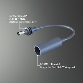 JASHALO DC5521 Female to Male Adapter for Starlink Mini, Power Converter Cable with Waterproof Plug Cover, DC 5.5mm x 2.1mm Female Jack to Male Plug Connector for Starlink Mini Waterproof Accessories