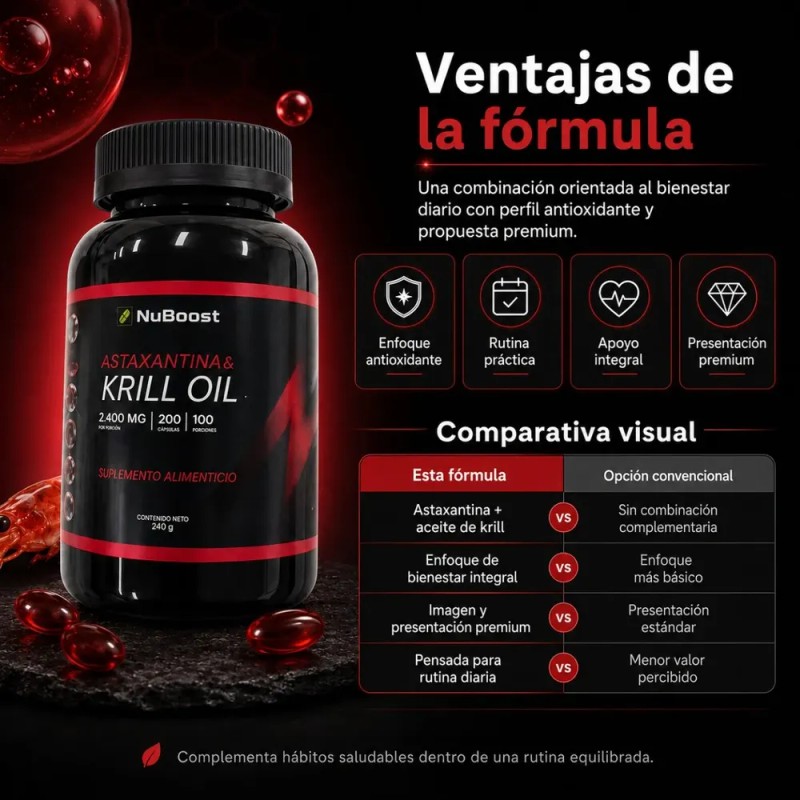 Aceite De Krill 200 Cápsulas Omega 3 Apoyo Nutricional