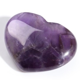 AWARDSEN 45 mm Amethyst Crystal Heart, Big Healing Crystals Stone, Natural Love Hearts Gemstones, Pocket Palm Stones for Anxiety Relief, Crystal Gifts for Women, Valentines Day Gifts for Her