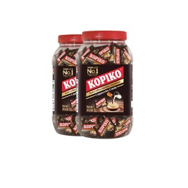 Kopiko Coffee Candy (28.2oz Jar) - Your Take-Out Pocket Coffee for Every Occasion - Hard Candy Made from Indonesia's Finest Beans - Contains Real Extract for Better Taste (2-Pack)
