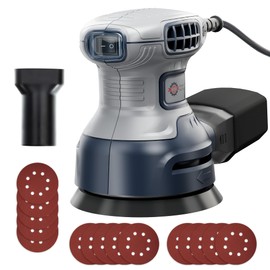 HeroJet Orbital Random Sander Tool, 6 Variable Speeds With Dust Bag, 360W, Palm Hand Sander For Woodworking, 13000 Rpm Small Handheld Electric Sander With Vacuum Dust Collector For Wood