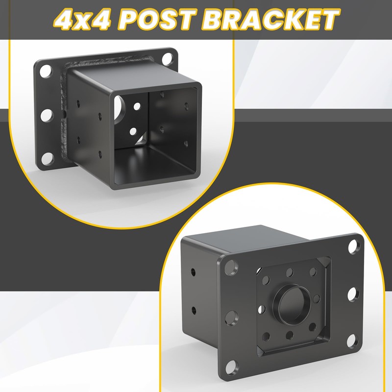 TAYORY 4x4 Post Base 4 Pcs, (Inner Size:3.6"x3.6") Heavy Duty