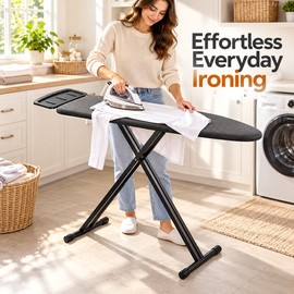 43 x 13 Inch Full Size Folding Ironing Board, 7 Height Settings, 4-Layer Padded Cover, Iron Rest and Non-Slip Legs