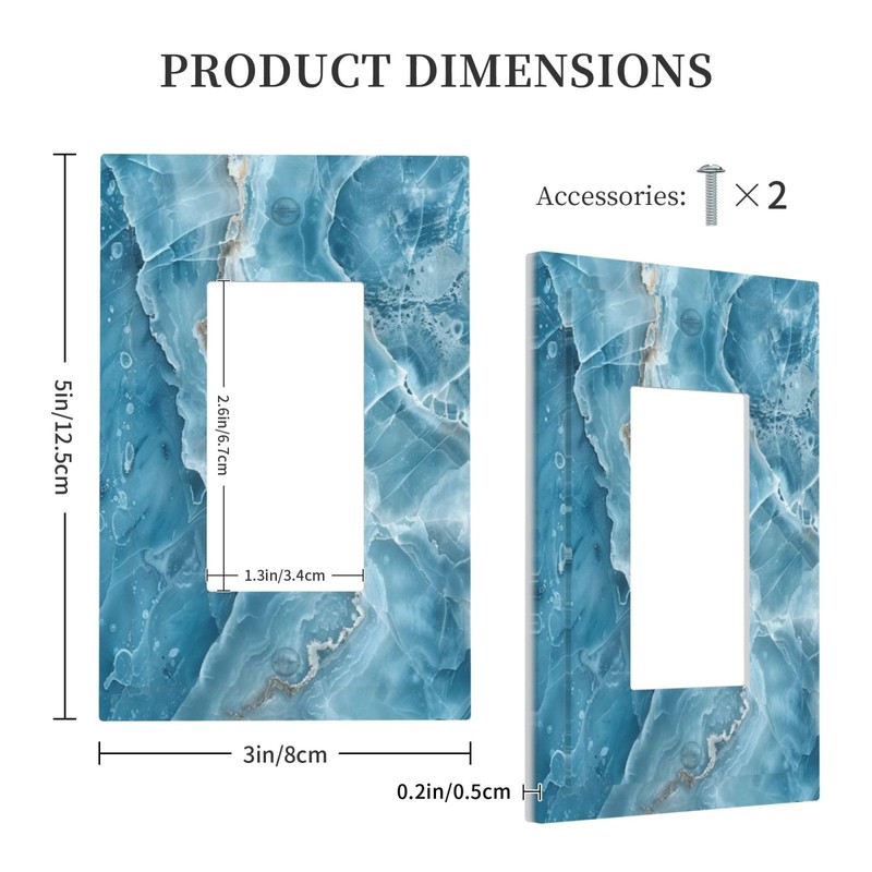 OILbiexn Decorative Outlet Covers Abstract Luxury Blue Gradient Marble 1