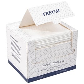 Clean Skin Clean Towels Club XL,Disposable Face Towel,Lint-Free Biodegradable Towels,Makeup Remover Dry Wipes,Super Soft & Thick for Sensitive Skin,Plant Fiber Facial Towels (1 Box, 50 Count, 10"×12")