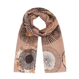 Ever Bloom Women's Scarf with Flowers and Dot Print, Elegant Scarf Stole with Ethnic Pattern, Scarf for Autumn and Winter, khaki