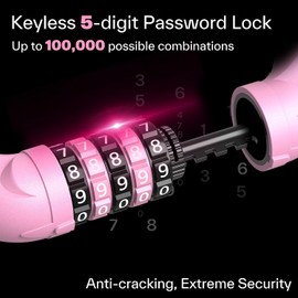 Sportneer Bicycle Lock Combination Lock with Numbers and High Security Level Chain Locks Bicycle 5-Digit Resettable Wheel Barrier with Chain Made of Hardened Steel 6 mm x 100/110/120 cm