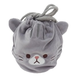 Stream Market Drawstring Bag, Drawstring Bag, Multi Pouch, Mini Pouch, Small Storage, Cute, Plush, American Short Hair WG195-I