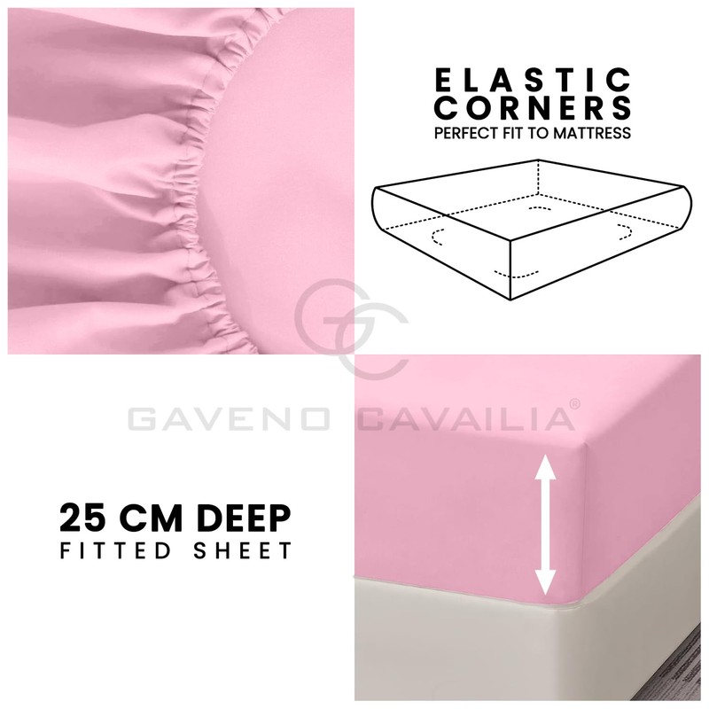 Fitted Bed Sheets King Size (150x200 cm) - Breathable Fitted