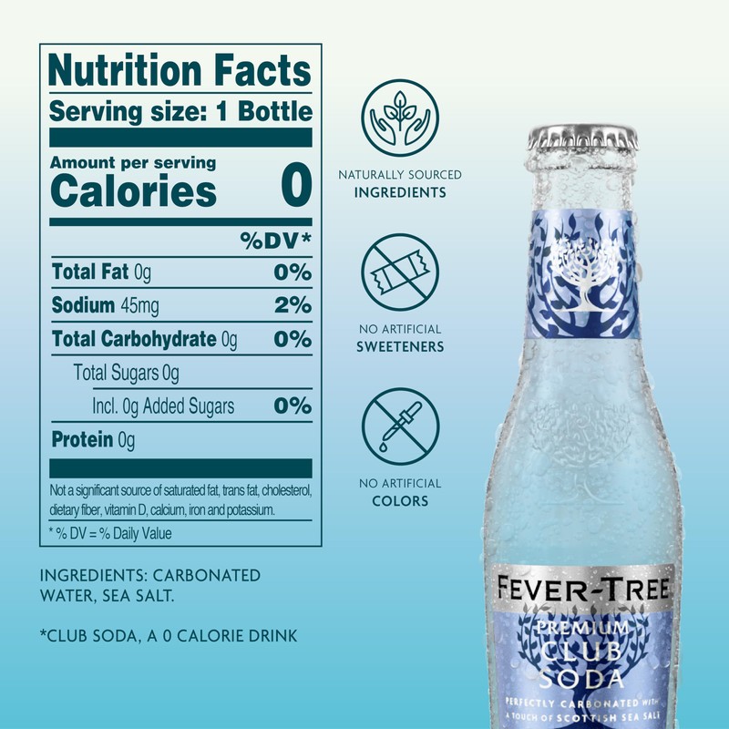 Fever-Tree Premium Club Soda, No Artificial Sweeteners, Flavourings or Preservatives,