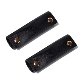 Handbag Handle Covers Sdjdhej 2 Pcs Pu Leather Luggage Handle Wraps Wallet Handle Protectors Travel Accessories (Black)