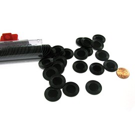 Black Mini Poker Chip 7/8in Tube of 50ea by Koplow Games
