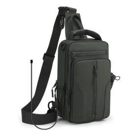 CYCOKLY Men's Body Bag, Shoulder Bag, Crossbody Bag, Sports Bag, Popular, Bicycle, Travel, Large Capacity, Waterproof, Lightweight, Multifunctional, USB Charging Port, green