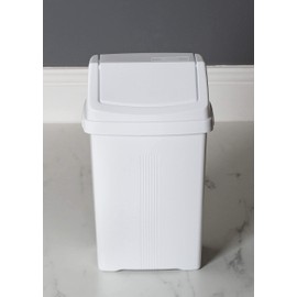High Grade 8l Ice White Wham Plastic Flip Top Waste Bin by Wham