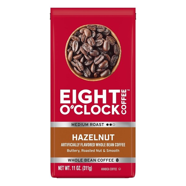 No Brand Eight O'Clock Coffee Hazelnut Whole Bean Coffee, Medium