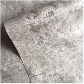 BAYYA Extra Wide Concrete Textured Wallpaper Peel Stick Light Grey Matte Thicken 31.5"x 591" Retro Industrial Style Contact Paper Waterproof Self-Adhesive Cement Wall Sticker Vinyl Wrap