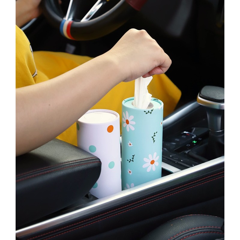 Car Tissue Holder with Facial Tissues Bulk - 4 PK