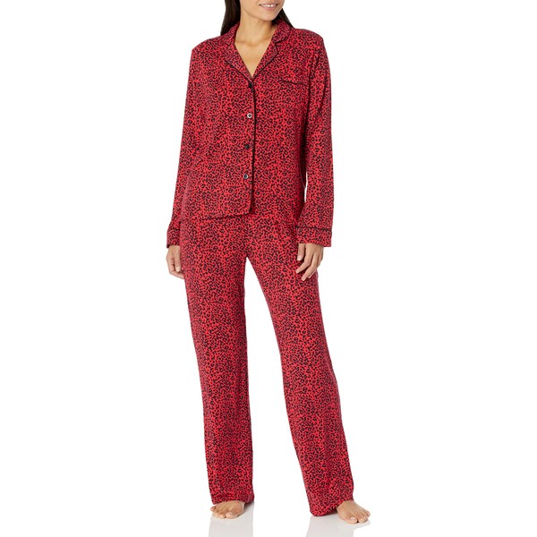 PJ Salvage Women's Loungewear Leopard Love Pajama Pj Set, Red,