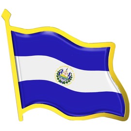 El Salvador Flag Lapel Pin - Enamel Metal National Badge | World Travel Souvenir Gifts for Men & Women | Country Flag Patriotic Brooch Bulk Pack of Pins for Hat, Tie, Clothes, Backpack (1pc)