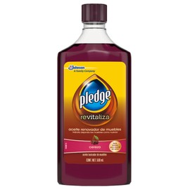 Pledge Aceite Renovador de Muebles, Rojo Liquido, Aroma Cereza, 500mL