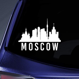 Bargain Max Decals Moscow City Outline Sticker Decal Notebook Car Laptop 5.5" (White)