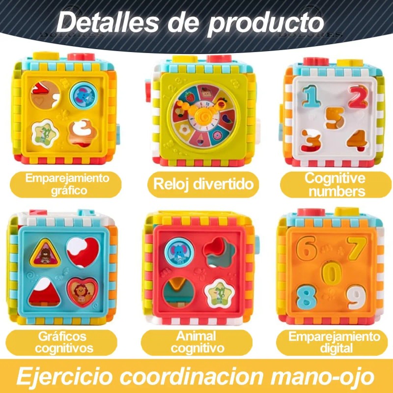 Juguete Niños Didáctico Educativo 6en1 Cubo Actividades Bebé
