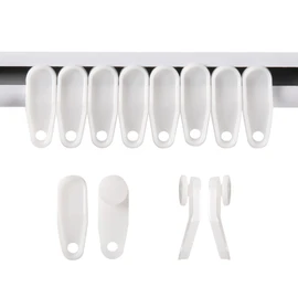 White Traverse Rod Slides Curtain Track Glider Hooks for Curtains(100 Pack)