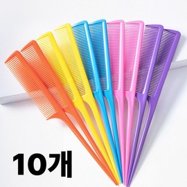 Hansoltem tail comb hair comb, 10 pieces, mixed / 한솔템 꼬리빗 머리빗, 10개, 혼합