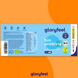 gloryfeel Bio Probivia Kulturen Komplex mit 500 Mrd. KBE/g* - 21 Bakterienst?mme + Bio-Inulin - *dies entspricht 20 Mrd KbE pro Tagesdosis - 100% vegan, laborgeprft & ohne Zus?tze in Deutschland hergestellt