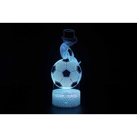 TEBOCR 16 Color Change Decor Lamp Desk Table Football 3D Illusion Night Lights with Remote & Smart Touch, Gifts for Boys,Girls