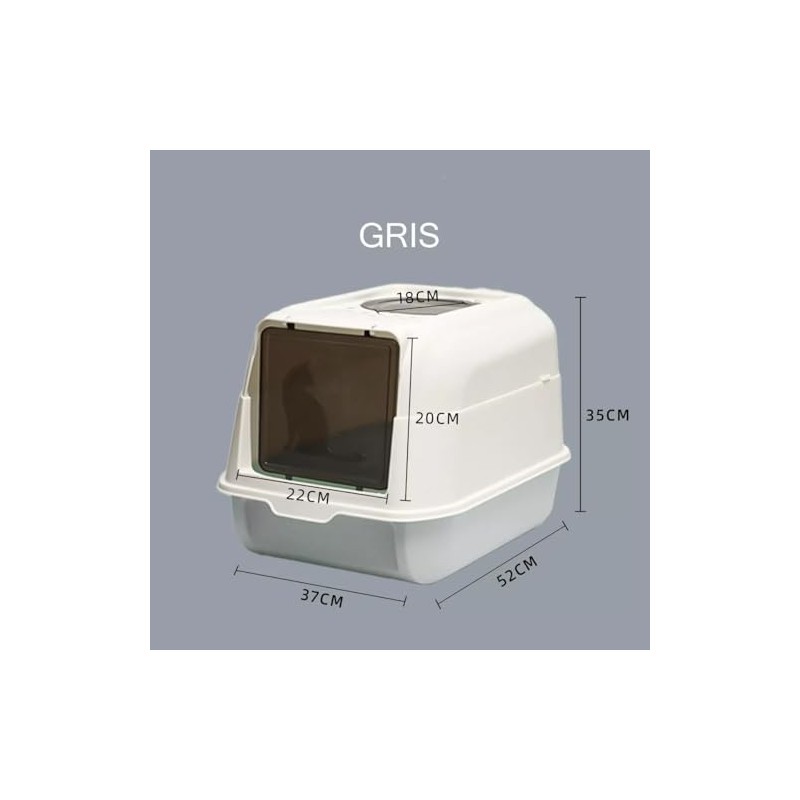Arenero para Gatos Antiolores Puerta Palita 2 Salidas (Gris)