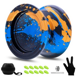 FETESNICE Yoyo Professional Responsive Yoyo for Kids Beginners, Metal Yoyos, Non-Responsive Yoyo for Advanced Yoyo Players (Black, Green, Orange)