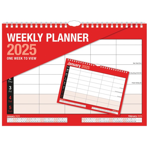 2025 5 Person Wall Calendar Week to View Planner -