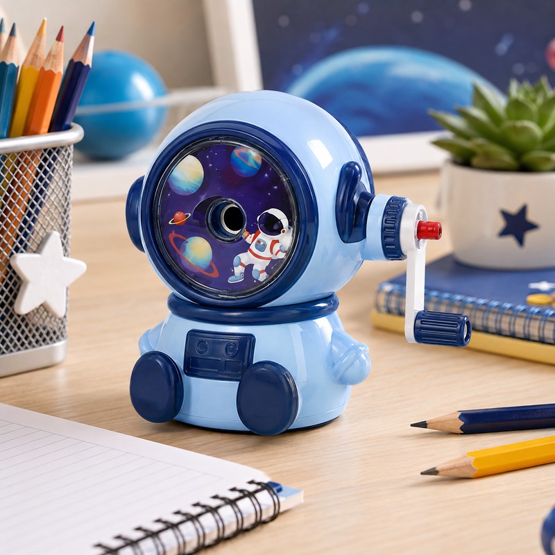 Astronaut Pencil Sharpener for School & Art – Adjustable Hand