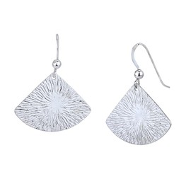 Vanbelle Sterling Silver Jewelry - Rhodium Plated with 925 Stamp - Textured Geometric Triangle Earring for Women - Valentine's Collection Earrings