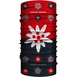 Club of Heroes - Bandana, seamless multifunctional scarf, 25 x 50 cm, made of soft microfibre, functional scarves for outdoor, travel, sports, headscarf, loop scarf, for men and women, Edelweiss