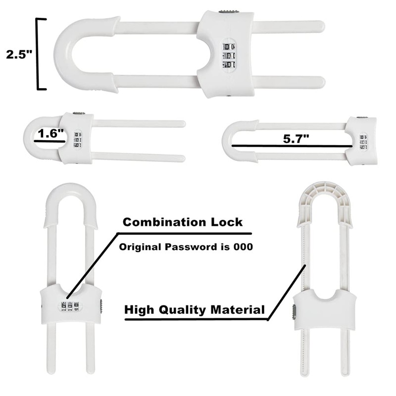 4 Pack Child Proof Sliding Cabinet Door Code Locks Baby