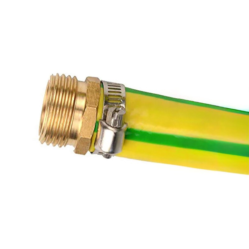 2 Pack 1/2 Inch Brass Thread Garden Hose Connector Hose