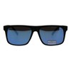 Retro Unisex Sunglasses Simple Matte Black Rectangular Frame Blue Mirrored