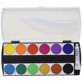 GEHA 721217 Deckfarbkasten mit 12 Farben und Deckweiss, 1 Stück