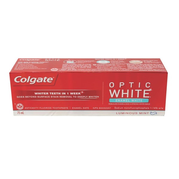 Colgate OPTIC White TOOTHPASTE, Luminous Mint - Enamel White / 75ML