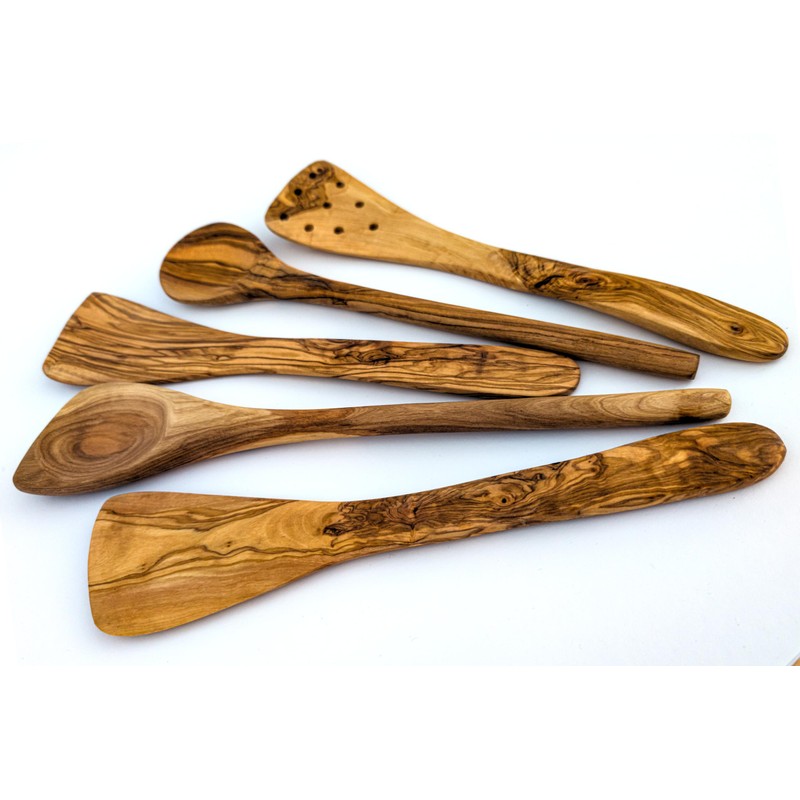 EMNA - 5-Piece Olive Wood Kitchen Utensils Set | Approx.
