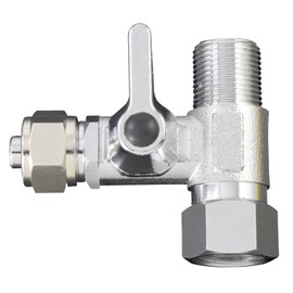 Brass Feed Water Adapter - 3/8 inch Comp and 3/8 inch OD Compression Angle Stop Valve Adapter for Reverse Osmosis Water Filters, Coffee Brewers,Ice Maker