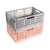 2 Pieces Folding Crate, Plastic Sturdy Folding Boxes, Foldable Storage